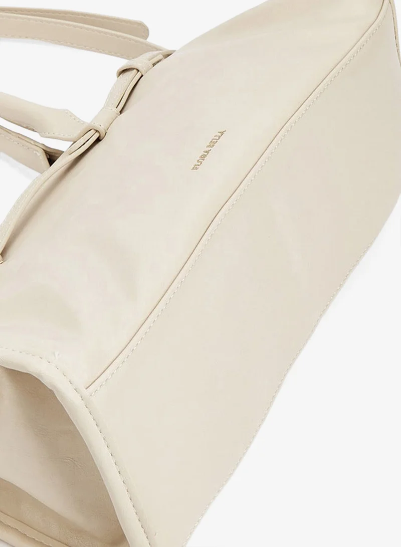 Flora Bella By Shoexpress  Solid Double Handle Shoulder Bag with Detachable Strap for Women | Best Price UAE