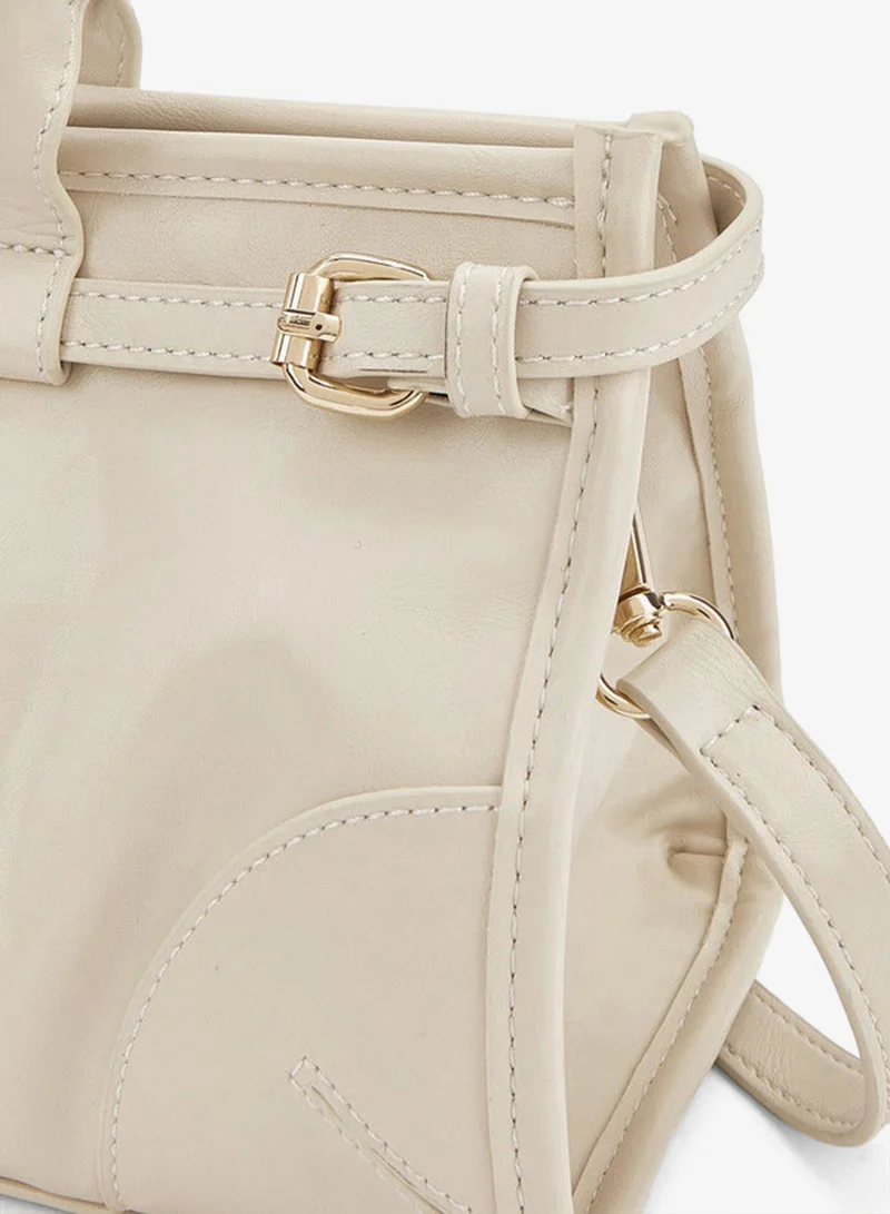 Flora Bella By Shoexpress  Solid Double Handle Shoulder Bag with Detachable Strap for Women | Best Price UAE