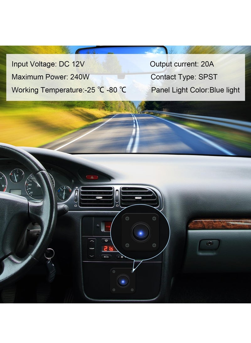 KASTWAVE Rocker Toggle Switch Panel, with Blue LED Indicator - DC 12V 20A USB Charger, Round Lighted ON/Off SPST Switch Control for Ships, Yachts, RVs, Buses, Trailers, Campers, Boats, and More - Image 5