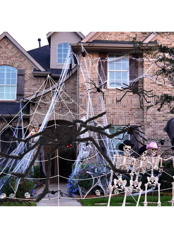 5 × 4.8metre Spider Webs Decorations with 150cm Fake Spiders, Super Stretchy Cobwebs for Decor Indoor and Outdoor House Decoration - Image 5