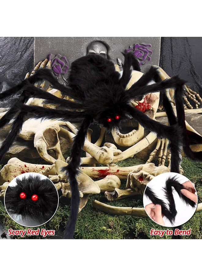 5 × 4.8metre Spider Webs Decorations with 150cm Fake Spiders, Super Stretchy Cobwebs for Decor Indoor and Outdoor House Decoration - Image 2