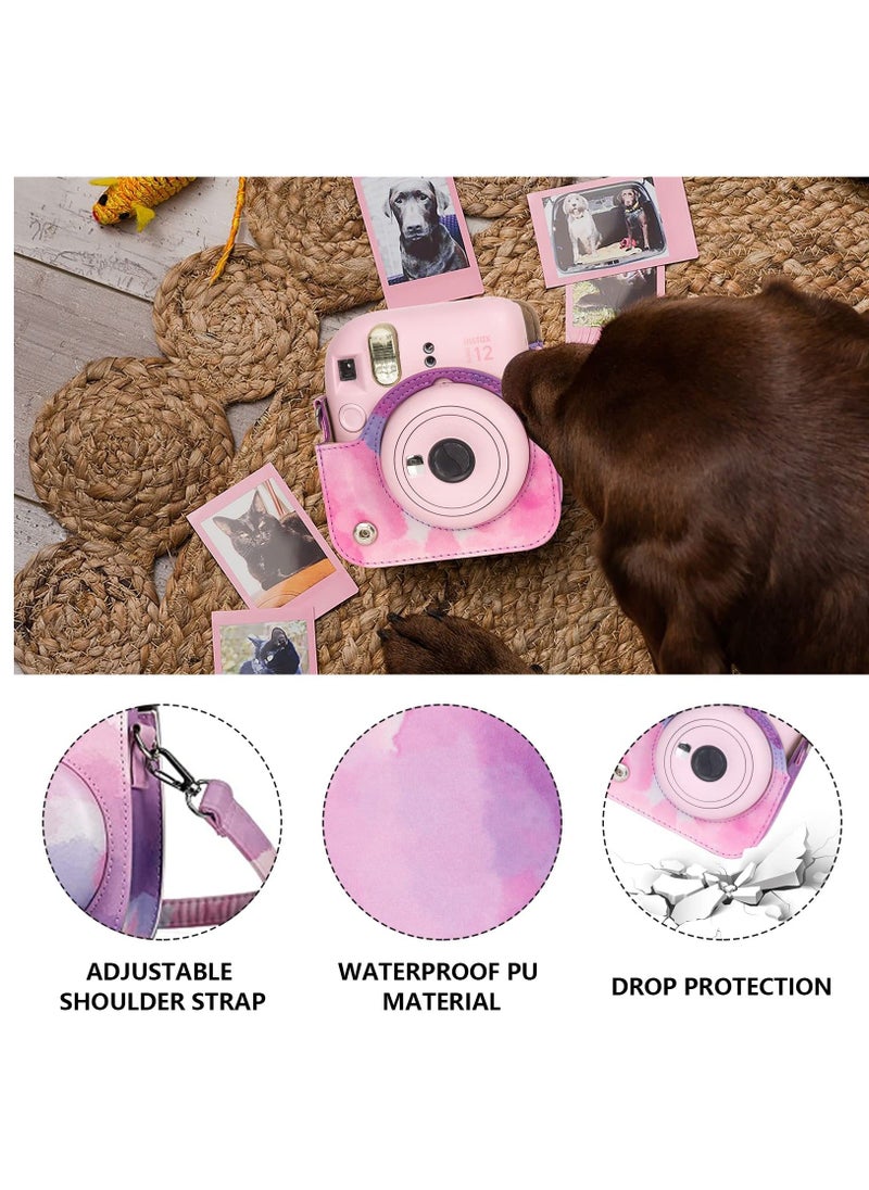 Generic Case for Fujifilm Instax Mini 12 Camera Protective PU Leather Bag Cover with Adjustable Shoulder Strap and Mini Photo Album 64 Pockets  - Image 2