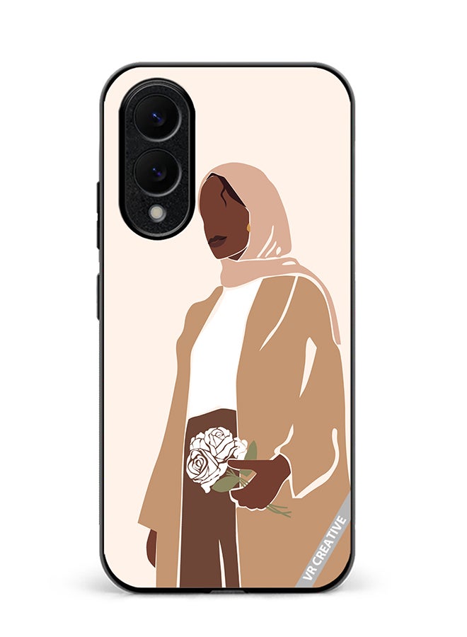 Protective Case Cover For Samsung Galaxy S25 Edge Woman In Hijab Design Multicolour