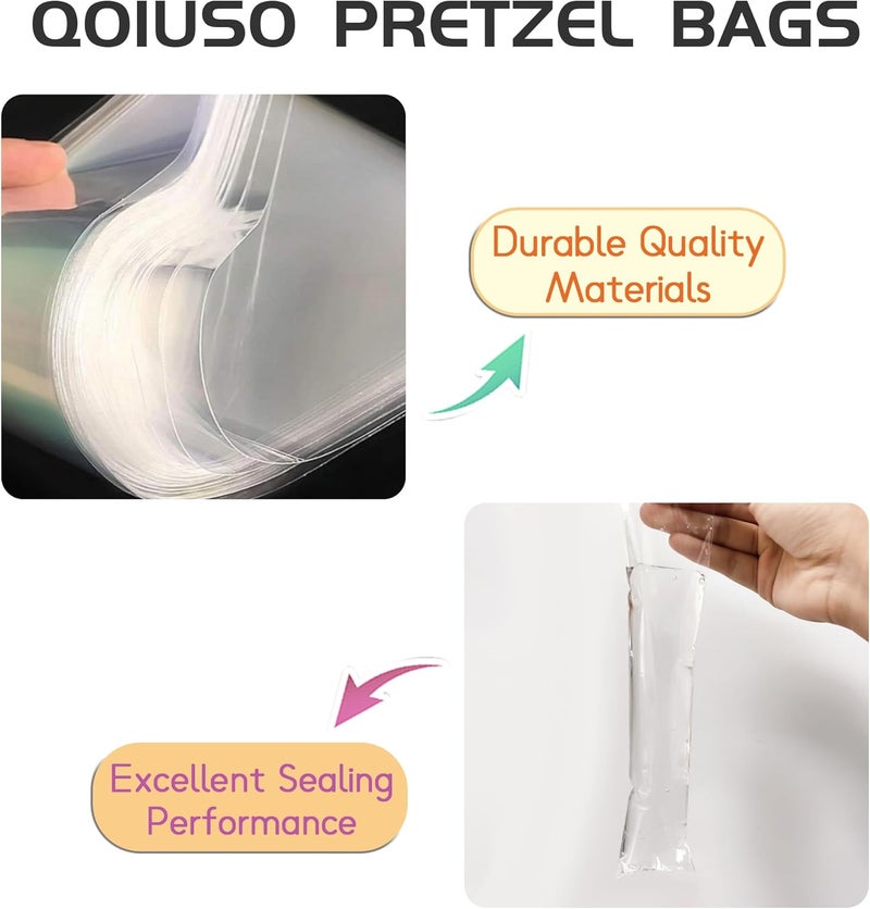 QOIUSO 100 Pcs Self Sealing Cellophane Bags: 2x10 Inches Clear Pretzel Rod Resealable Bags for Treats - Image 5