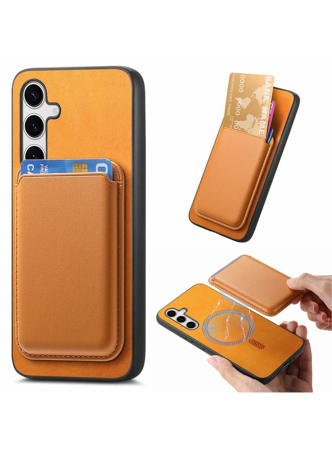 اس-توب جراب لهاتف Samsung Galaxy S25 5G Retro Magsafe Card Bag غطاء خلفي من البولي يوريثان - Image 1
