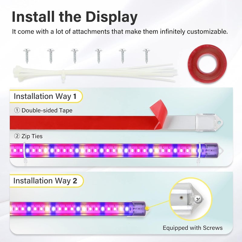 iPower iPower 40W Light Strips Full Spectrum for Indoor Plants with Auto ONOff 3912H Timer 10 Dimmable Levels 48 LEDs Sunlike Grow Lamp 6 Tubes Mix  - Image 4