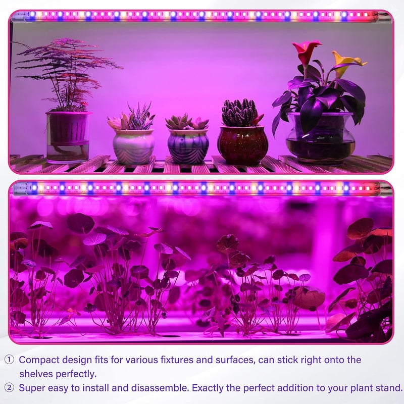 iPower iPower 40W Light Strips Full Spectrum for Indoor Plants with Auto ONOff 3912H Timer 10 Dimmable Levels 48 LEDs Sunlike Grow Lamp 6 Tubes Mix  - Image 5