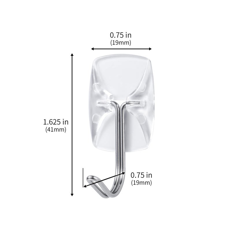 MOVELYST 60 Small Hooks+80 Removable Strips, Clear Wire Hanger Hooks, Damage-Free Utility Hooks, Heavy Duty with Adhesive Strips, No Tools Wall Hook for Hanging, Value Pack - Image 2