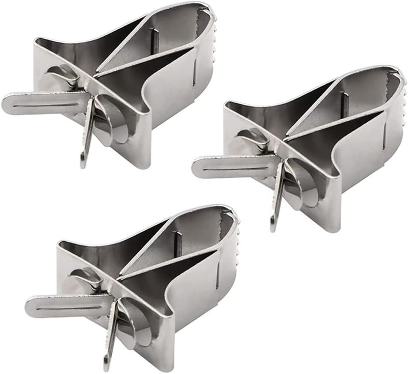 FONDOTIN 3pcs Stainless Steel Clips Pet Feeder Bird Food Holder Parrot Cage Supplies Pet Supply Cuttlebone Clamp Clamps Birds Cage Food Clip Parrot Food Clip Fixed Clamp Birdcage Fruit Fork - Image 1