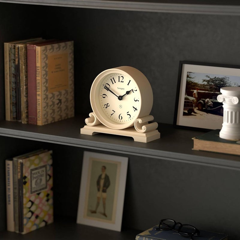 NEWGATE ساعة mantel ® ديفيساديرو | تصميم مزدوج تقليدي | كريمة الفانيليا | أسلوب كلاسيكي للمكتب، الطاولة، الرف أو بجانب السرير - Image 5
