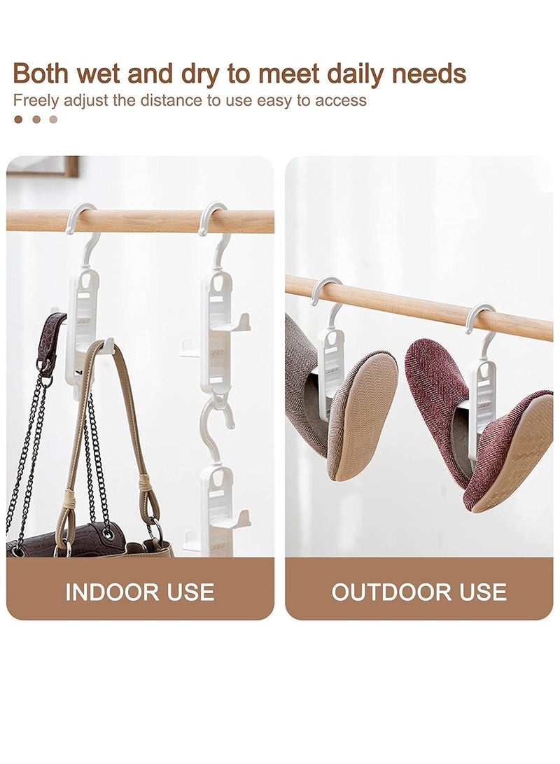 SYOSI Purse Organizer for Closet Women's Purse Hangers Hanging Purse Storage Space Saving Plastic Hooks Durable Purse Rack Handbag Storage and Organizer 2 Pack 8 Hooks (White) - Image 3