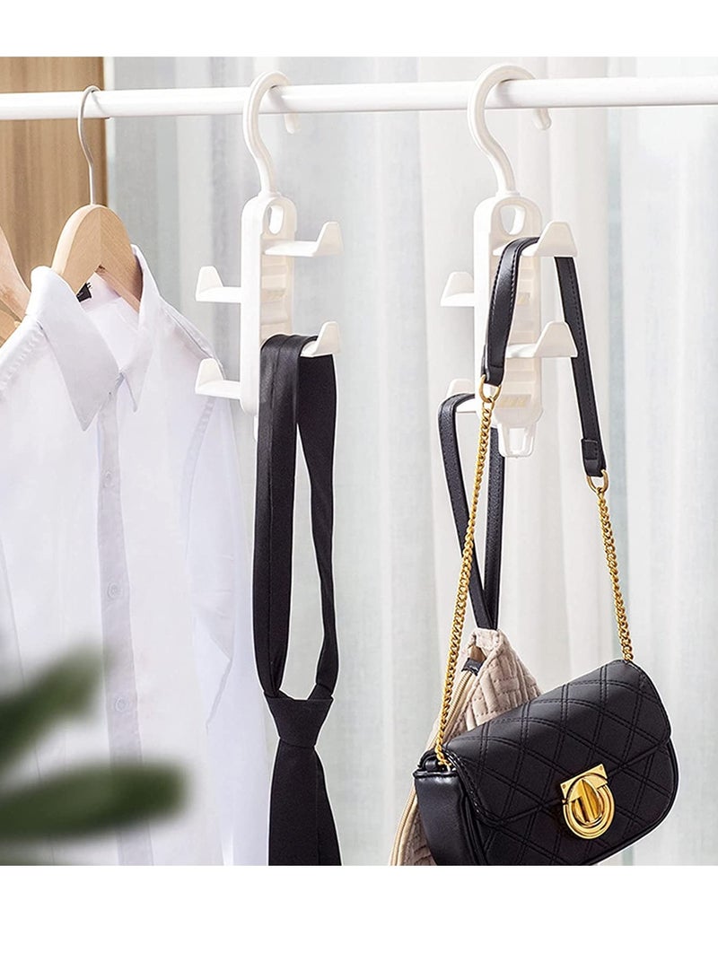 SYOSI Purse Organizer for Closet Women's Purse Hangers Hanging Purse Storage Space Saving Plastic Hooks Durable Purse Rack Handbag Storage and Organizer 2 Pack 8 Hooks (White) - Image 5