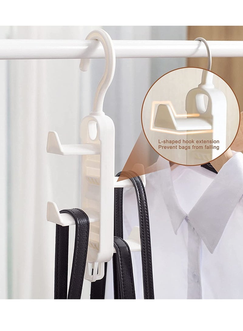 SYOSI Purse Organizer for Closet Women's Purse Hangers Hanging Purse Storage Space Saving Plastic Hooks Durable Purse Rack Handbag Storage and Organizer 2 Pack 8 Hooks (White) - Image 2