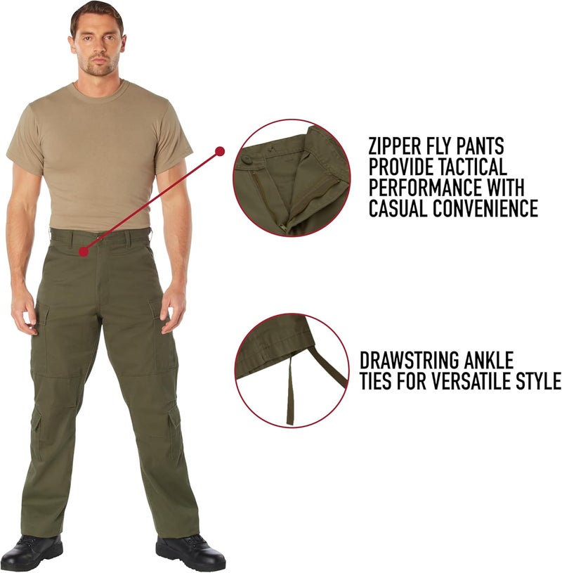 Rothco Vintage Paratrooper Fatigue Pants - Mission Ready Cargos, Brown - Image 5