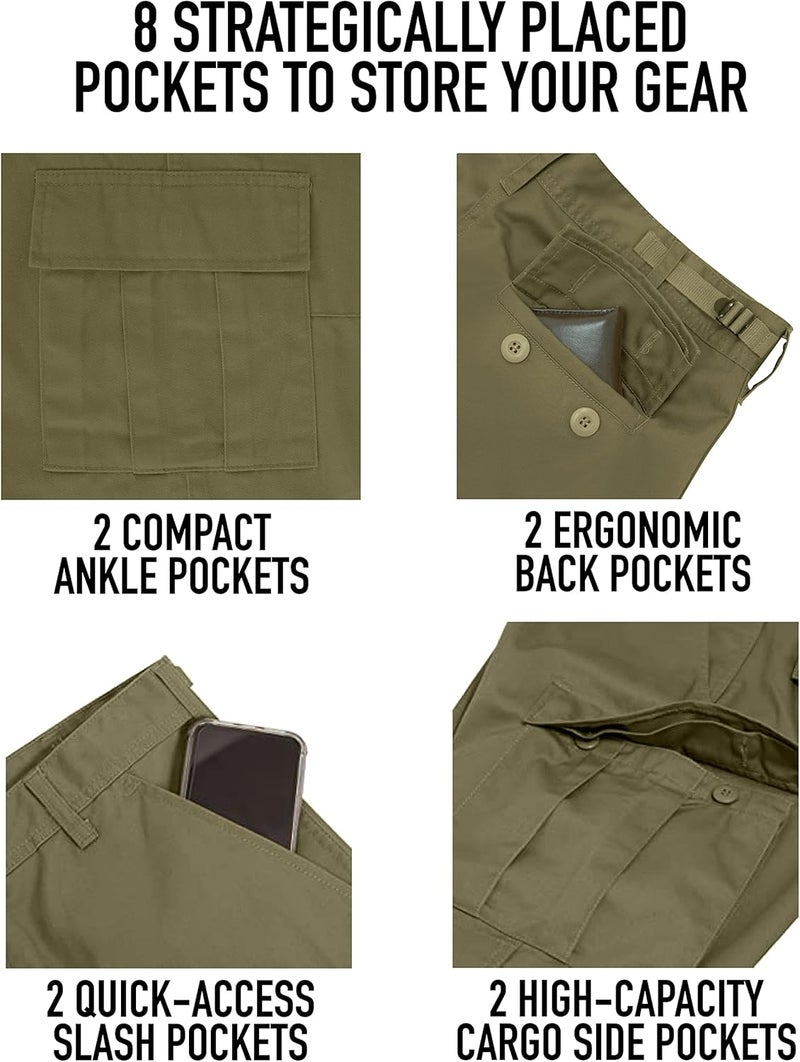 Rothco Vintage Paratrooper Fatigue Pants - Mission Ready Cargos, Brown - Image 3