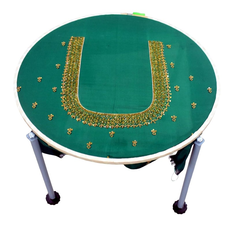 Generic Prabhas Designs 18 inch Aari Maggam Embroidery Stand with Wrapped 18inch Wooden Frame Heavy Sturdy Legs Wrapped Frame  - Image 4