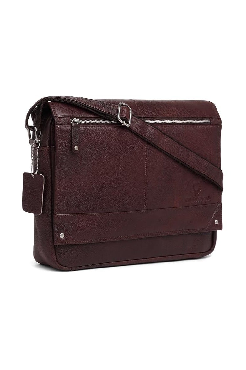 Wildhorn WildHorn Genuine Leather Messenger Bag for Men – 14.5-Inch Laptop Bag with Adjustable Straps & Multiple Compartments – Stylish & Durable Office Bag – 1-Year Warranty - Image 1
