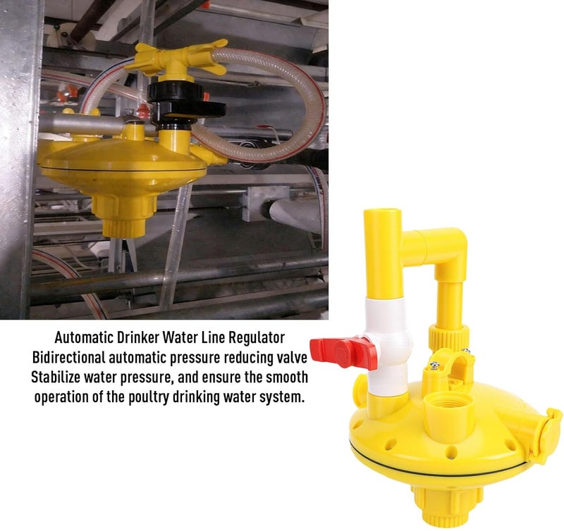 Automatic Water Pressure Regulator, Dual Direction Plastic Farm Poultry Drinker Valve, Pressure Relief Watering Tool with Easy Installation, Ideal for Chicken Drinking System - Image 2