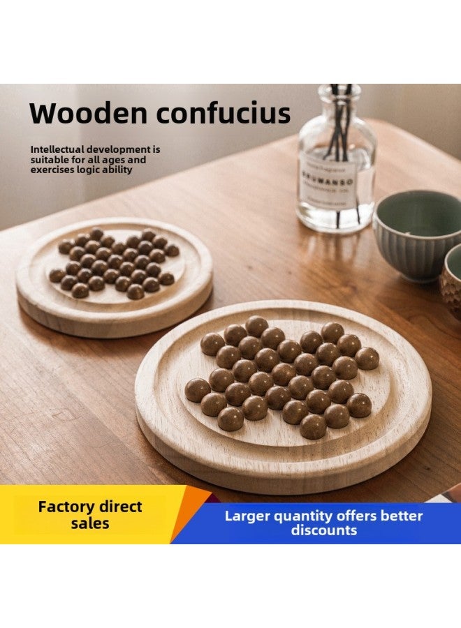 Solid Wooden Bamboo Single Noble Chess Kongming Chess Diamond Chess Independent Chess A Toy For One Person To Play-Specification:Diamond Chess - Image 2