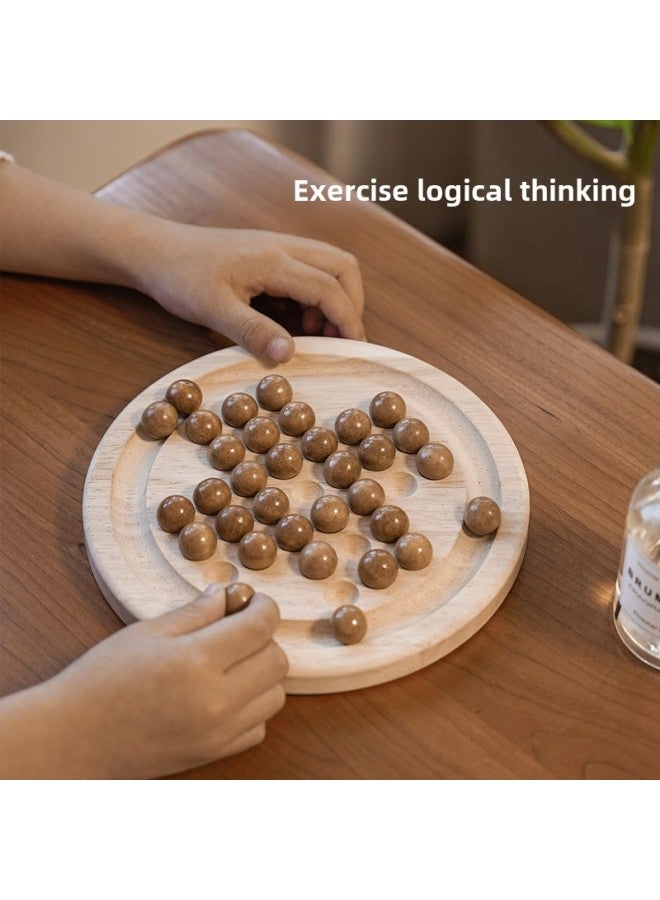 Solid Wooden Bamboo Single Noble Chess Kongming Chess Diamond Chess Independent Chess A Toy For One Person To Play-Specification:Diamond Chess - Image 3