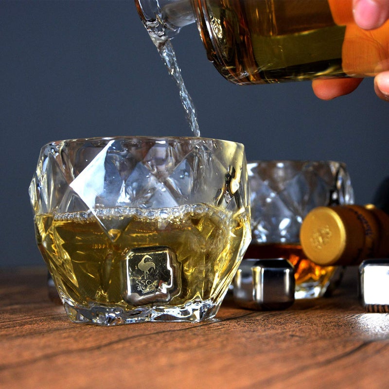 MZP Italin Premium Luxury Pack of 4 Whiskey Glass Hexagonal Shape Wine Party Glass Whisky Glass Set Clear Glass Clear for Home Bar Pub Restaurant Parties etc300 ml 300 ml 4 - Image 5