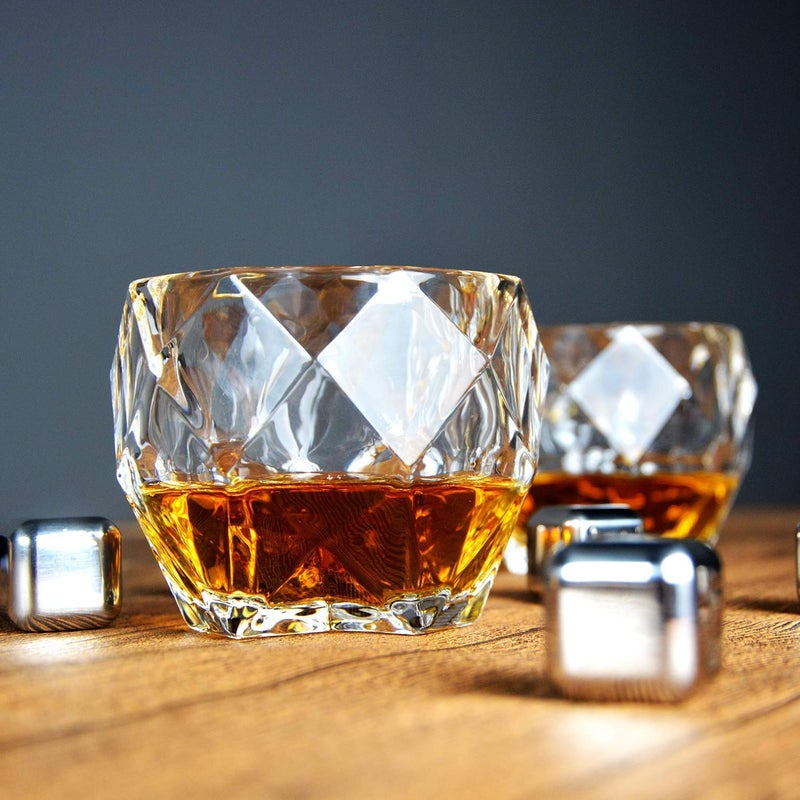 MZP Italin Premium Luxury Pack of 4 Whiskey Glass Hexagonal Shape Wine Party Glass Whisky Glass Set Clear Glass Clear for Home Bar Pub Restaurant Parties etc300 ml 300 ml 4 - Image 2