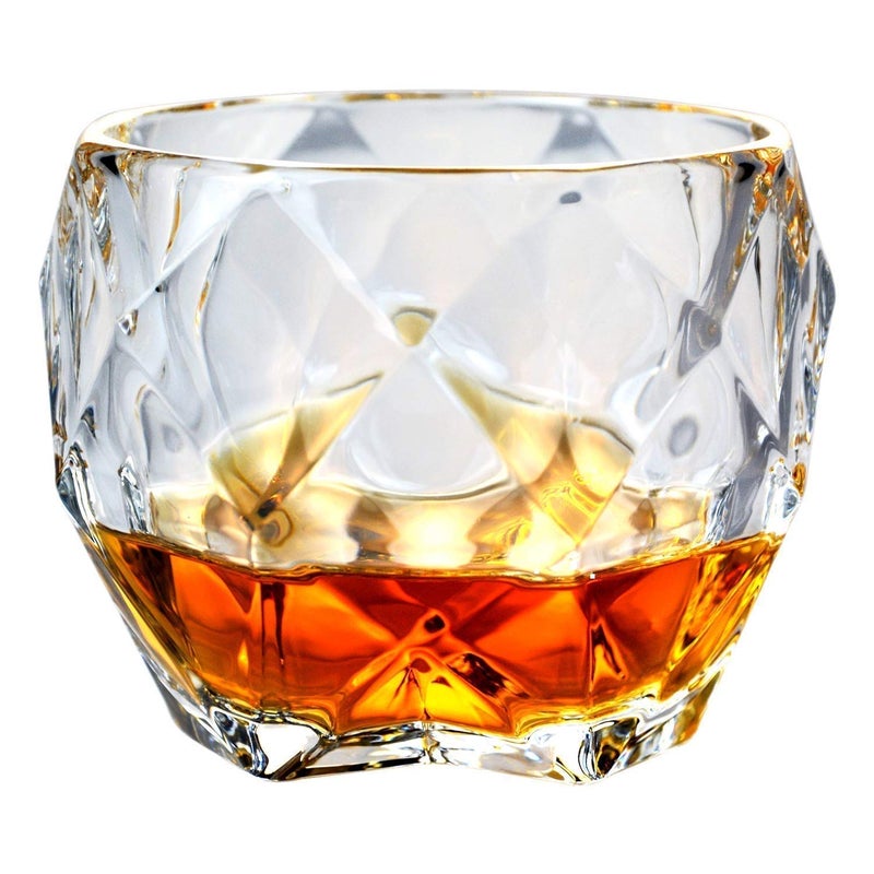 MZP Italin Premium Luxury Pack of 4 Whiskey Glass Hexagonal Shape Wine Party Glass Whisky Glass Set Clear Glass Clear for Home Bar Pub Restaurant Parties etc300 ml 300 ml 4 - Image 1