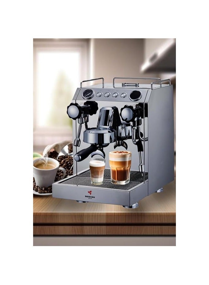 ميباشي MEBASHI Commercial Dual Boiler Coffee Machine, 2.5L Capacity, 15 Bar Pressure, Stainless Steel ME-CCM2055 (2700W) - Image 2