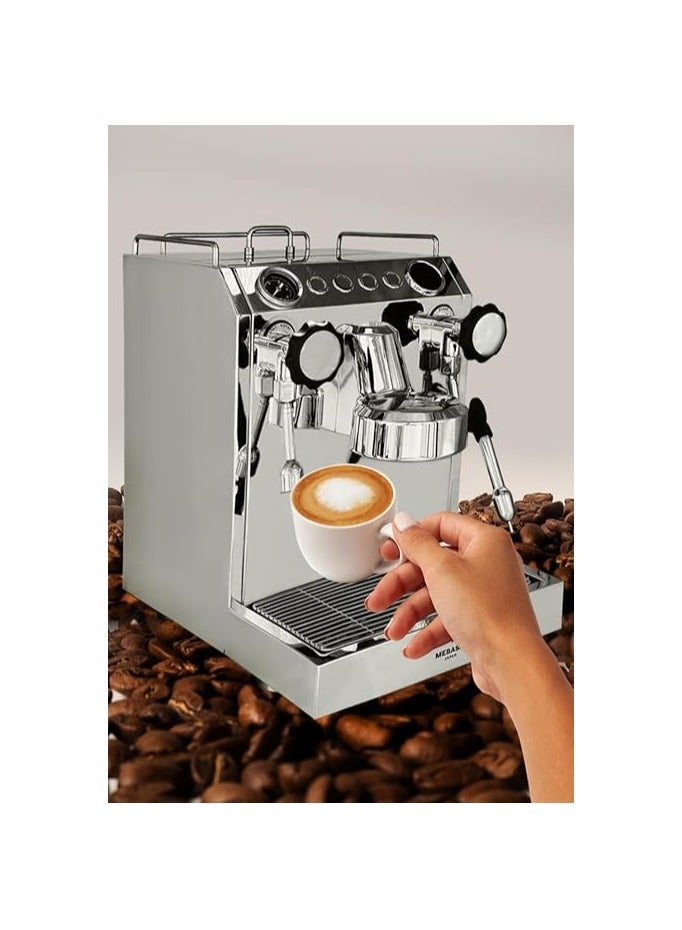 ميباشي MEBASHI Commercial Dual Boiler Coffee Machine, 2.5L Capacity, 15 Bar Pressure, Stainless Steel ME-CCM2055 (2700W) - Image 4
