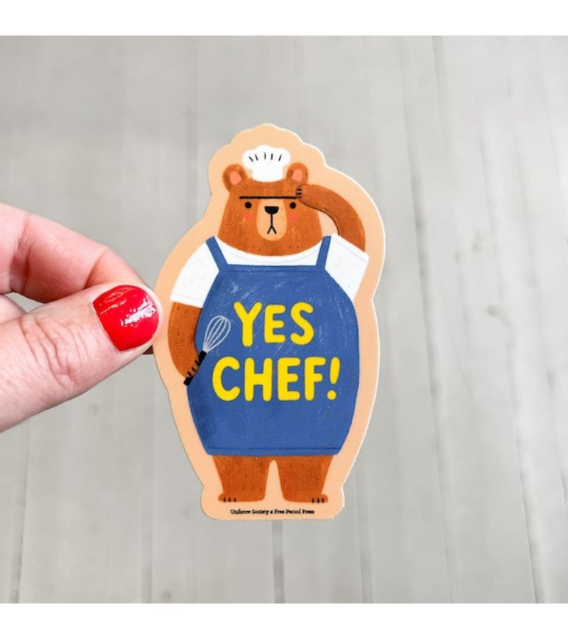 Cute Chef Bear Vinyl Sticker 3.4 Inch For Laptops Water Bottles Adorable Gift - Image 2