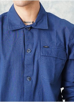 The Indian Garage Co Men Slim Fit Solid Full Sleeves Cutaway Collar Street Wear Over Shirt  - Image 5