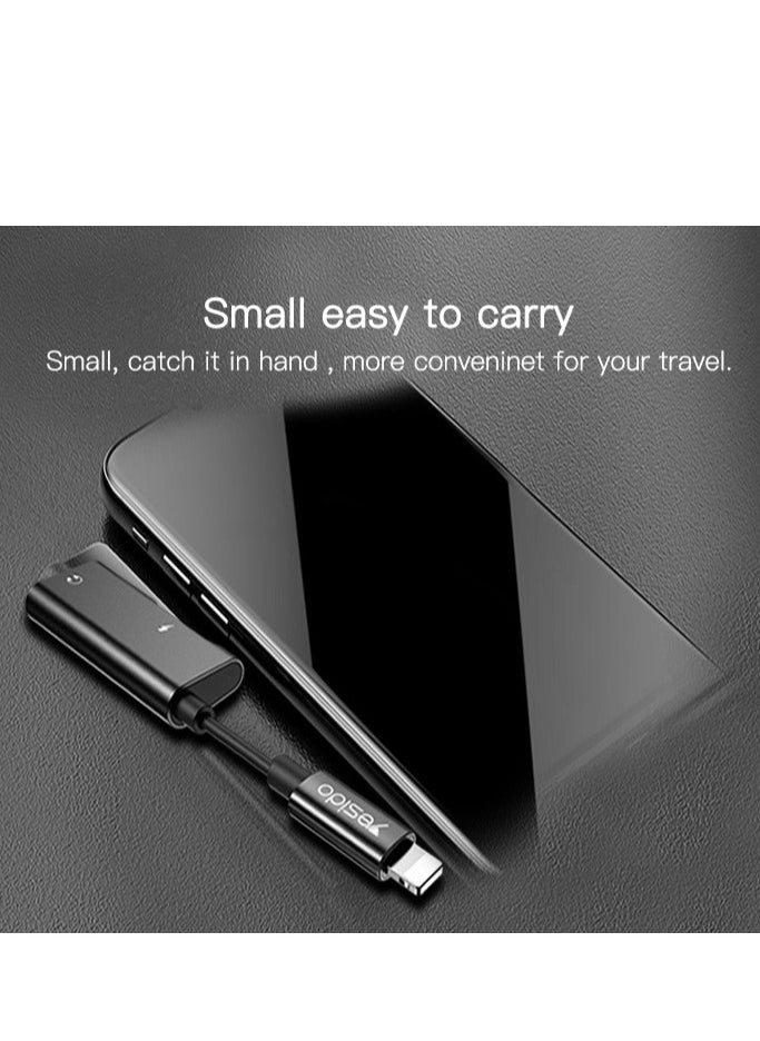 Yesido - YAU12, 2 in 1 Lightning To Lightning Audio Adapter - Image 1