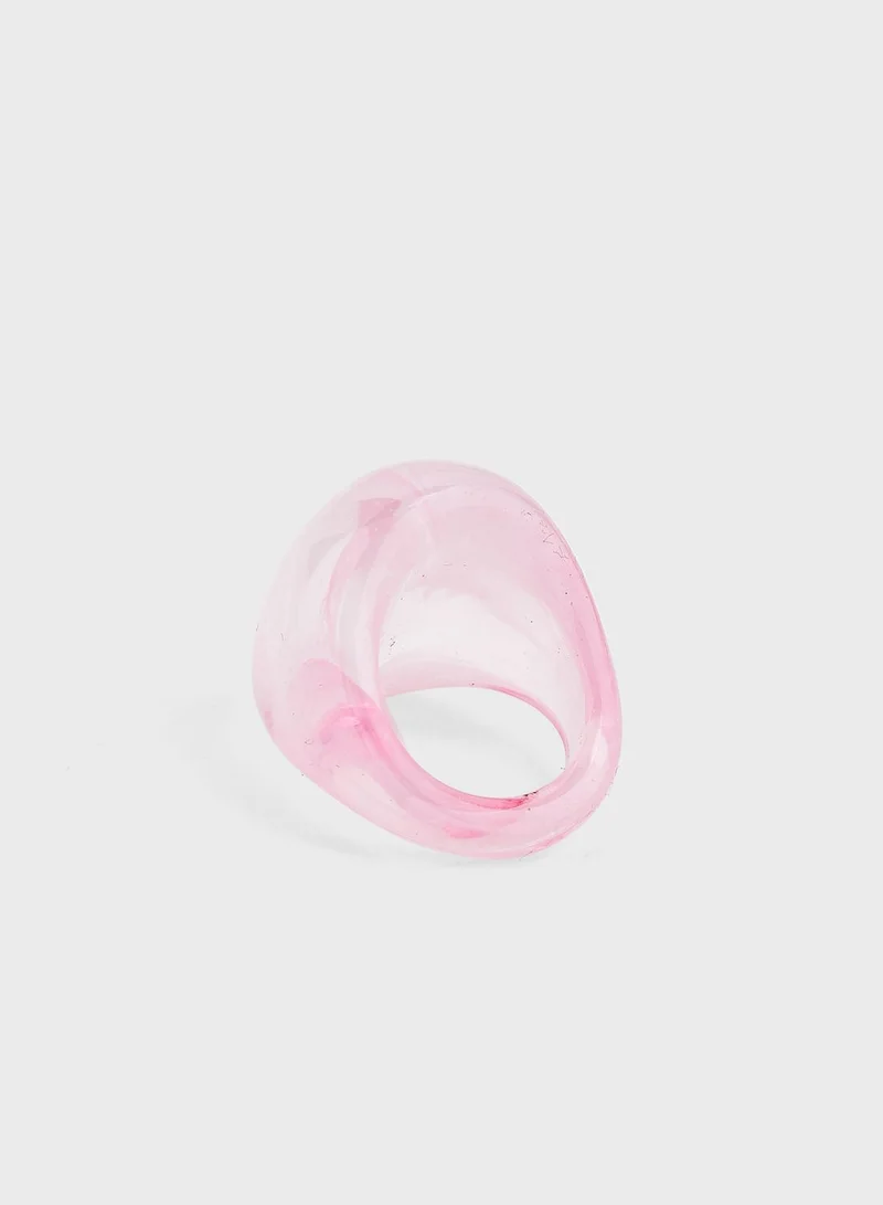Ginger Transparent Plastic Chunky Ring