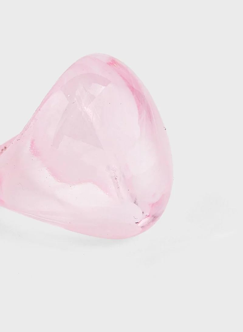 Ginger Transparent Plastic Chunky Ring