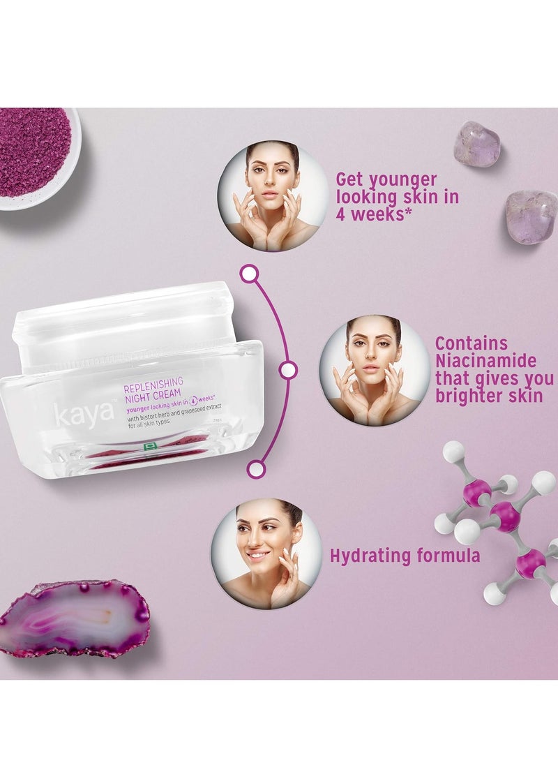 kaya - Kaya Clinic Replenishing Night Cream 50g Anti Ageing Night Cream for All Skin Types - Image 1