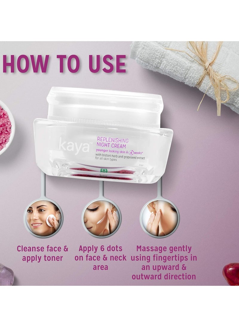 kaya - Kaya Clinic Replenishing Night Cream 50g Anti Ageing Night Cream for All Skin Types - Image 1