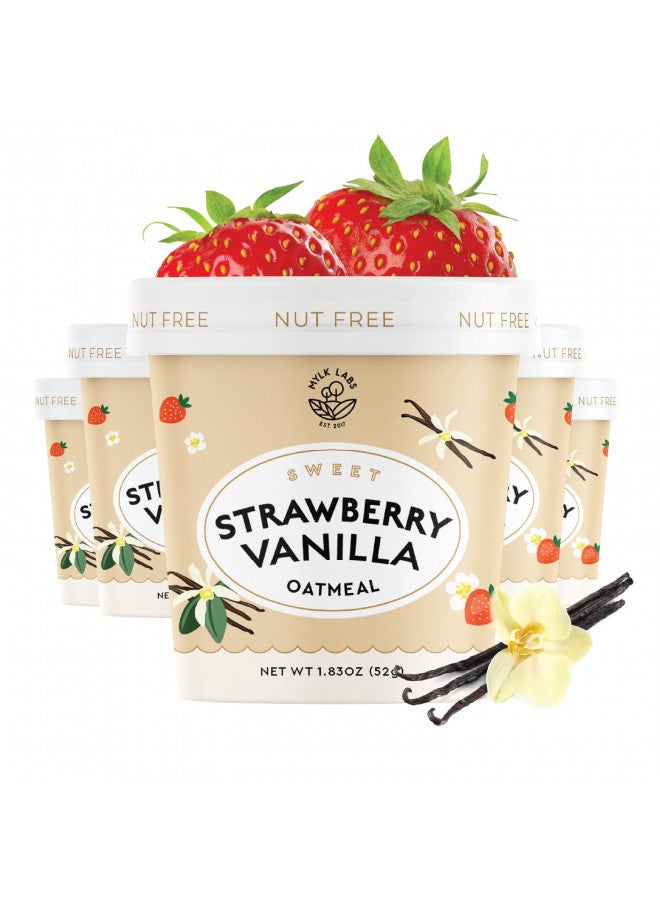 MYLK LABS EST. 2017 Mylk Labs Maple Strawberry Gluten Free Oatmeal Cups - Low Sugar Breakfast, High Fiber Thin Rolled Oats, High Protein Instant Oatmeal, Non GMO, Vegan, Nut Free - 6 Pack  - Image 1