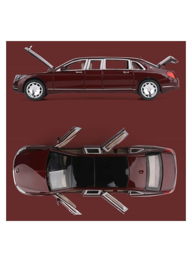 حديقة الألعاب 1:24 محاكاة بمقياس لسيارة مرسيدس مايباخ S600 – نموذج سيارة معدنية بدفع رباعي مع سحب خلفي وصوت وإضاءة – لعبة مجسمة فاخرة - Image 4