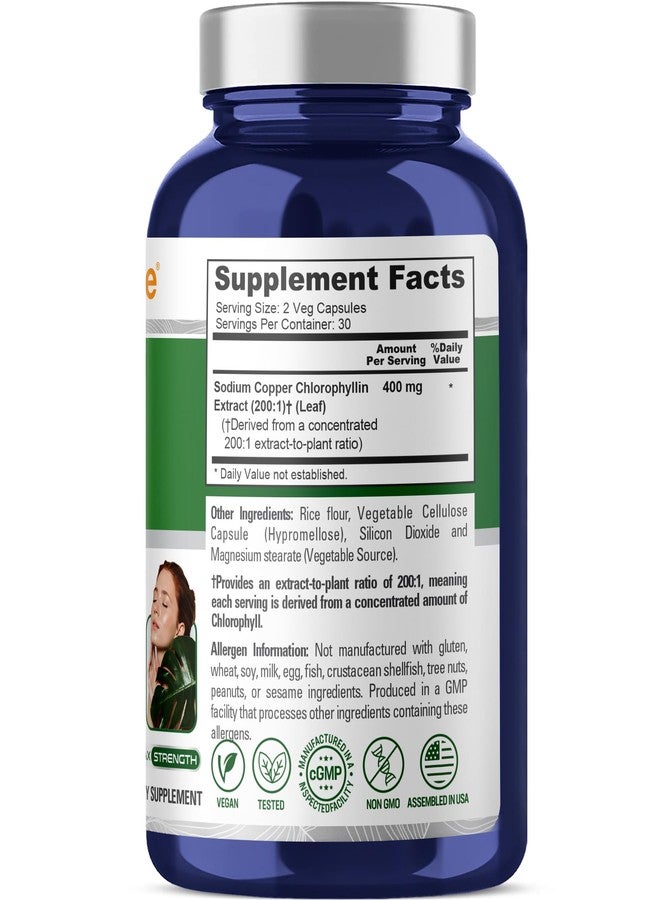 NusaPure Chlorophyll Concentrate, Non-GMO, 400mg, 60 Veg Capsules - 30 Servings - Image 2