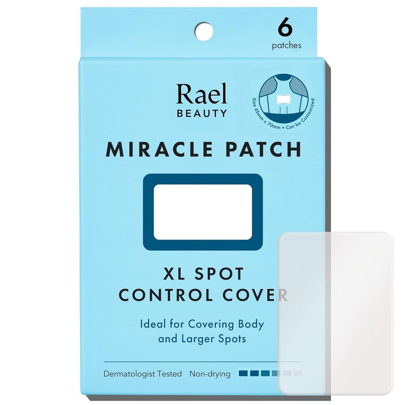 Rael Pimple Patches Miracle XL Spot Control Cover  Hydrocolloid Acne Patch for Face Zits  Blemish Back and Body Korean Skin Care Vegan Cruelty Free 6 Count