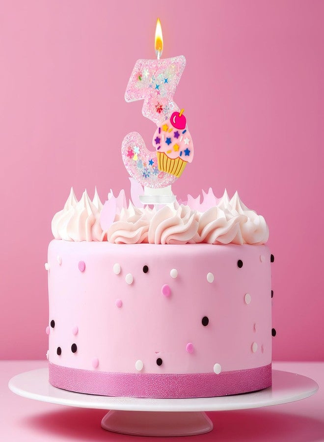 JonesLi Birthday Candles - Ice Cream Number Candles，Number Candles for Girls' Party, Pink Cake Decoration for Birthdays & Anniversaries (Pink Ice Cream, 3) - Image 4
