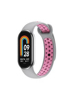 Suitable For Mi Band 9 Strap Mi Band Nike Double Color Hole Strap Mi Band 8 Split Wristband-Color:Grey Powder-Specifications:M 8/9