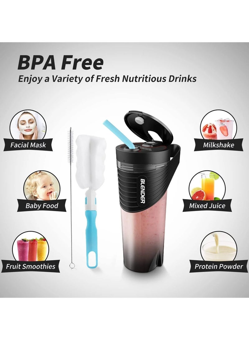 RIYAD GADGETS Portable Juicer Blender: Rechargeable Personal Blender with Four Ultra-Sharp Blades, Perfect for Travel, Gym, and Office (Black) - Image 3