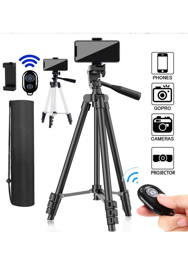 JoyousSto 360 Panoramic Swive Tripod Stand ,Extendable, Mini Cell Phone Outdoor Tripod Accessory with Bluetooth Remote and Clip，Portable Pouch, Bluetooth Remote Shutter and Phone Mount for iPhone/Android Phone/Gopros/DSLR Cameras，Perfect for Video Recording/Selfies/Live Stream  - Image 1