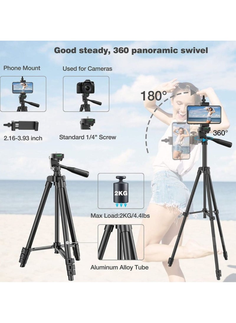 JoyousSto 360 Panoramic Swive Tripod Stand ,Extendable, Mini Cell Phone Outdoor Tripod Accessory with Bluetooth Remote and Clip，Portable Pouch, Bluetooth Remote Shutter and Phone Mount for iPhone/Android Phone/Gopros/DSLR Cameras，Perfect for Video Recording/Selfies/Live Stream  - Image 3