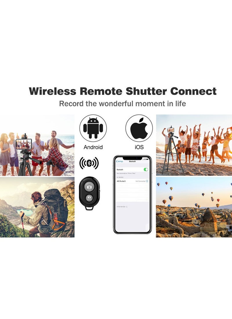 360 Panoramic Swive Tripod Stand ,Extendable, Mini Cell Phone Outdoor Tripod Accessory with Bluetooth Remote and Clip，Portable Pouch, Bluetooth Remote Shutter and Phone Mount for iPhone/Android Phone/Gopros/DSLR Cameras，Perfect for Video Recording/Selfies/Live Stream