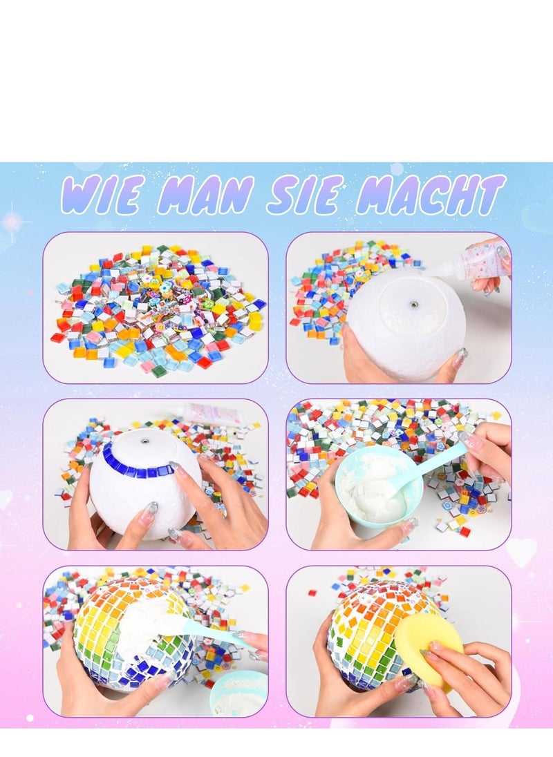 DMG TECH Mosaic Craft Set Lamp Craft Set for Children and Adults DIY Creative Crafts Mosaic Stones Kit for Home Decoration Lighting Handmade Birthday Gift  - Image 4
