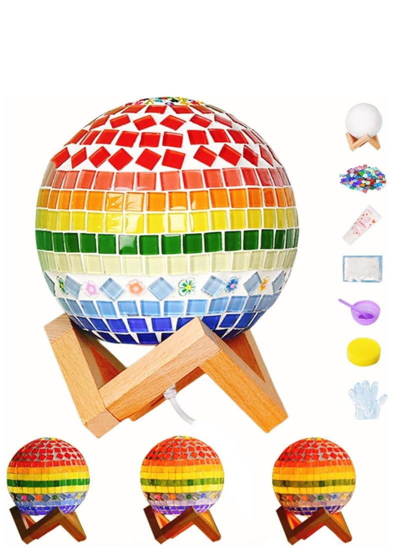 DMG TECH Mosaic Craft Set Lamp Craft Set for Children and Adults DIY Creative Crafts Mosaic Stones Kit for Home Decoration Lighting Handmade Birthday Gift  - Image 1