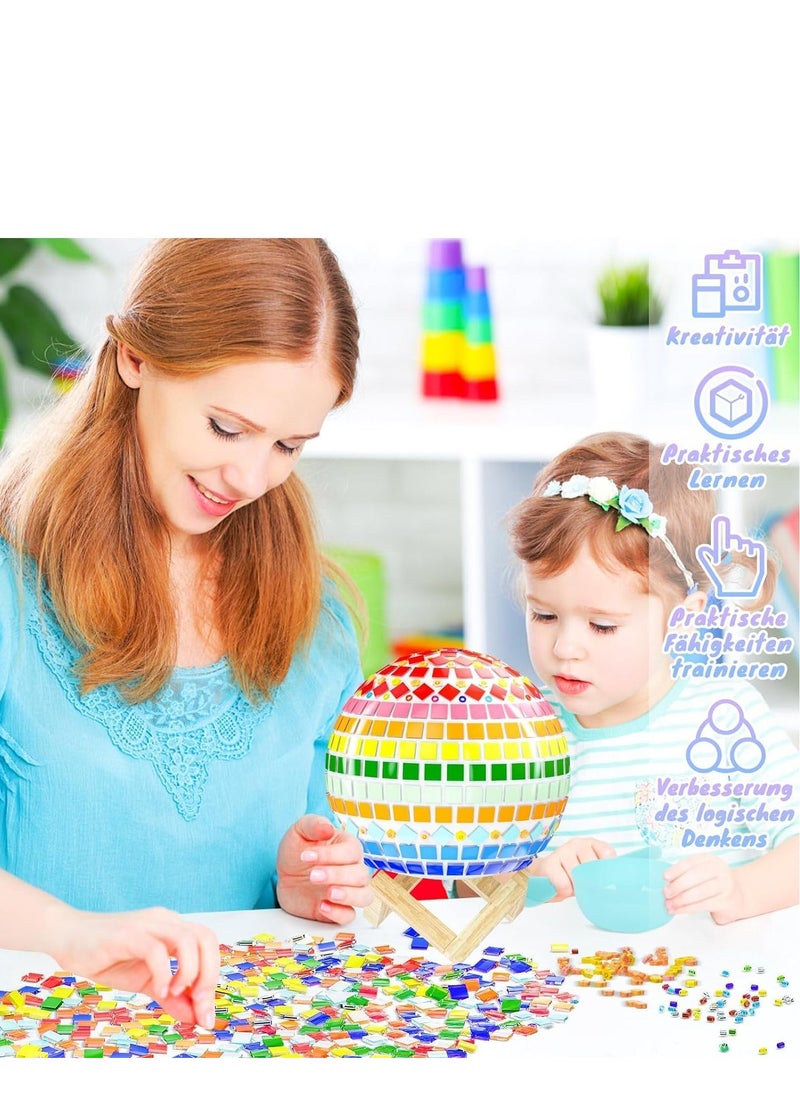 DMG TECH Mosaic Craft Set Lamp Craft Set for Children and Adults DIY Creative Crafts Mosaic Stones Kit for Home Decoration Lighting Handmade Birthday Gift  - Image 5