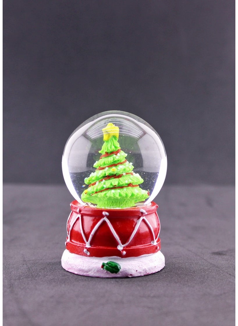 Deco Elit - Christmas Decorated Pine Tree Themed Mini Size Illuminated Snow Globe 6.5 cm A - Image 1